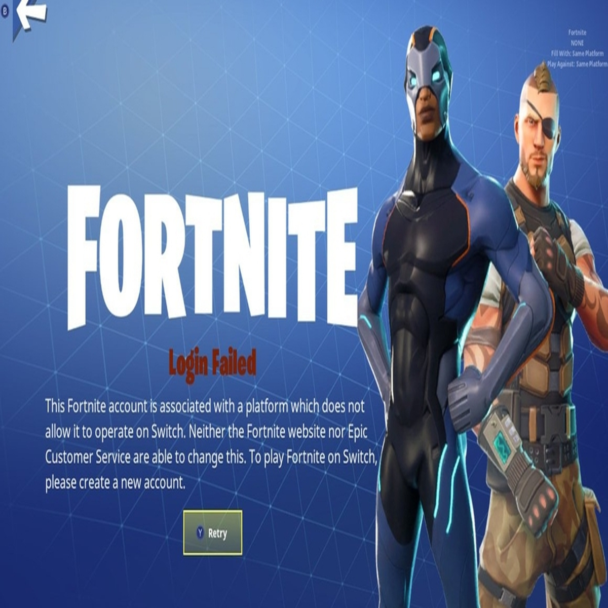 sagsøger Smøre Logisk Fortnite blocks you playing on Switch if you've already logged in on PS4 |  Eurogamer.net