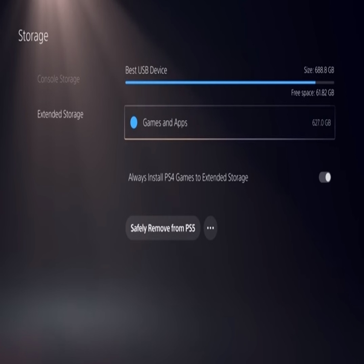 exploring ways to let PS5 users PS5 games on a USB drive a future update |