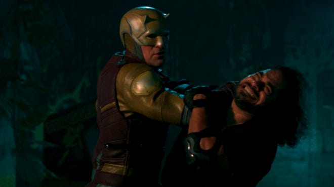 Still image featuring Charlie Cox in daredevil suit