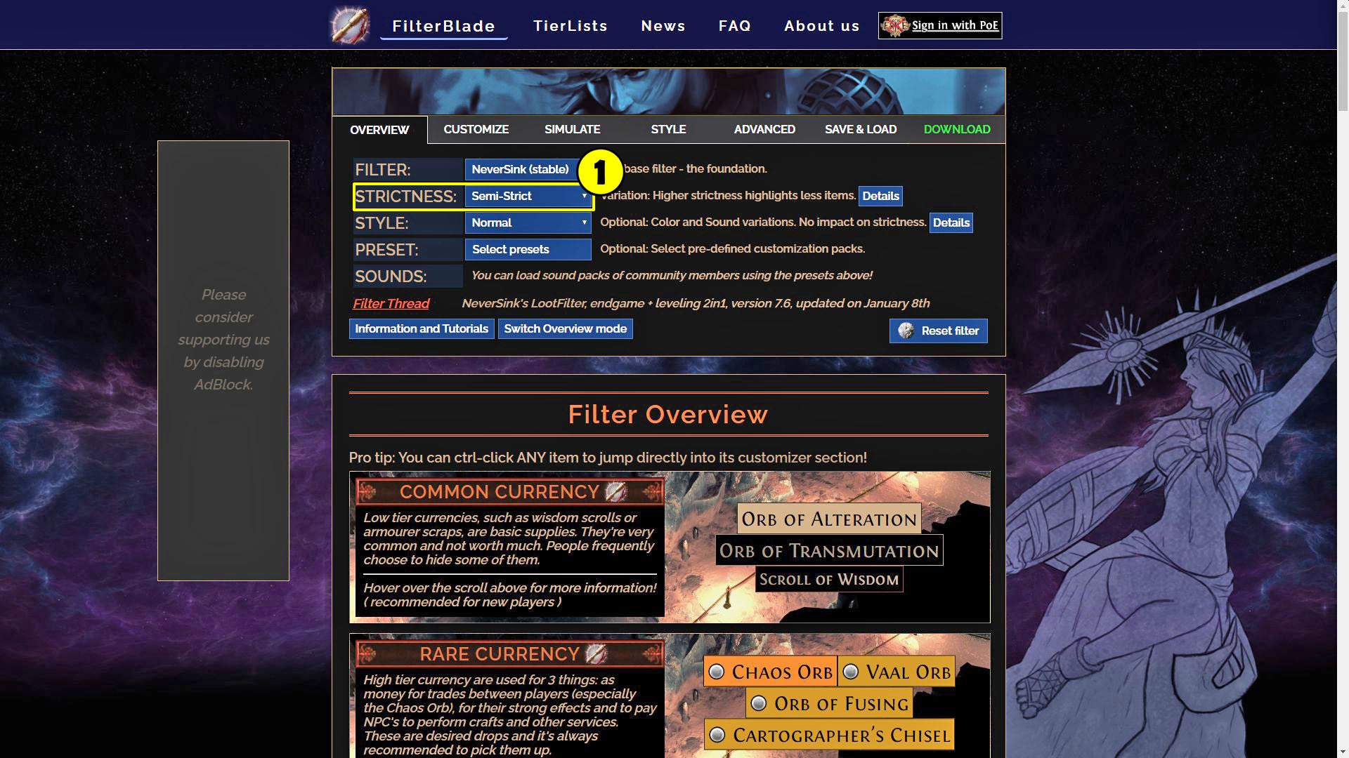 Path of Exile filtr lootu, Filterblade Eurogamer.pl