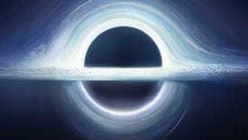 An image of a black hole with an accretion disc, created by Mac Walters' new studio Worlds Untold