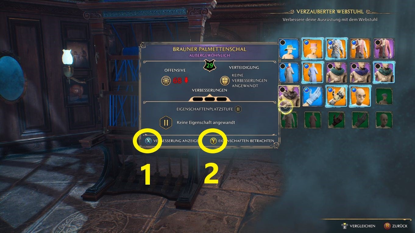 Hogwarts Legacy Ausrüstung verbessern, Eigenschaften freischalten und ändern Eurogamer.de
