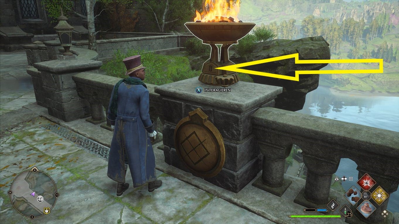 Hogwarts Legacy BrückenRätsel mit den Feuerschalen lösen (in Hogwarts