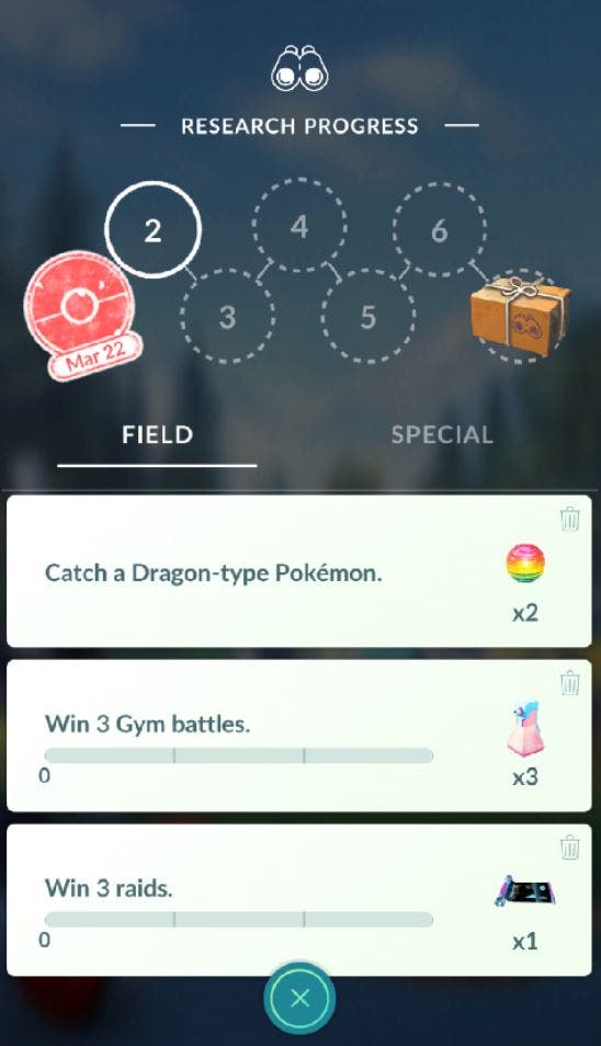 daily research tasks pokemon go