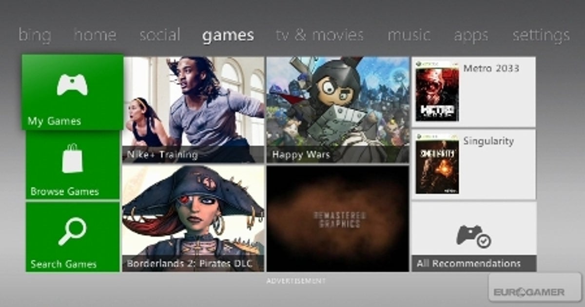 Java Menu On Xbox Anuncios en el nuevo menú de Xbox 360 | Eurogamer.es