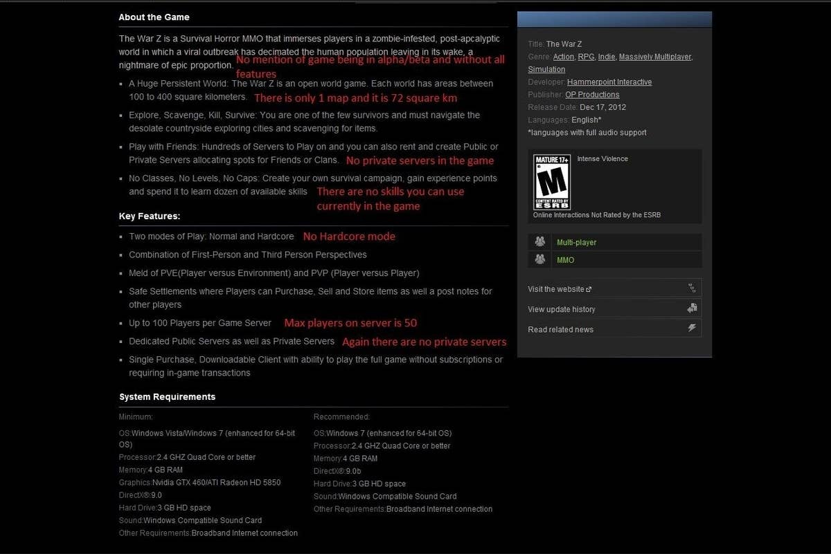 The War Z dev apologises to gamers who misread Steam page, hits out at  extreme DayZ fanboys