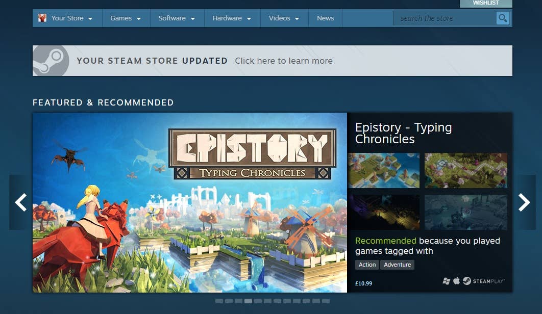 Steam update helps you discover games you're interested in