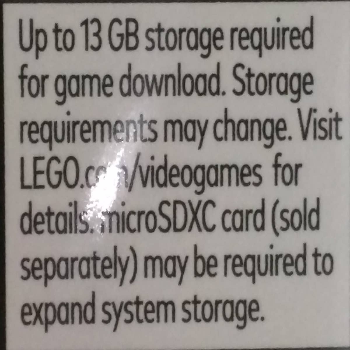 LEGO City Switch Download Requirements Clarified