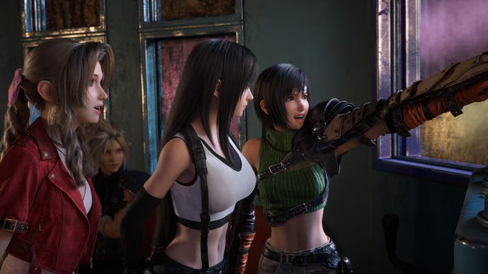 Aerith, Tifa and Yuffie arrive at the Gold Saucer in Final Fantasy 7 Rebirth