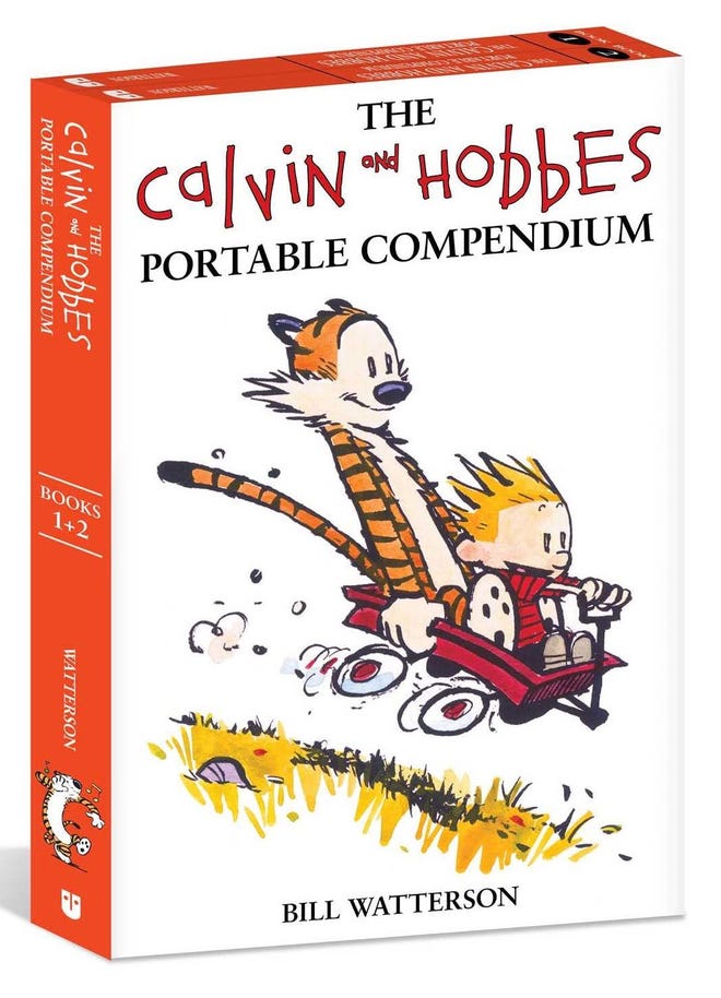 Promotional image of cover of Calvin and Hobbes Compendium