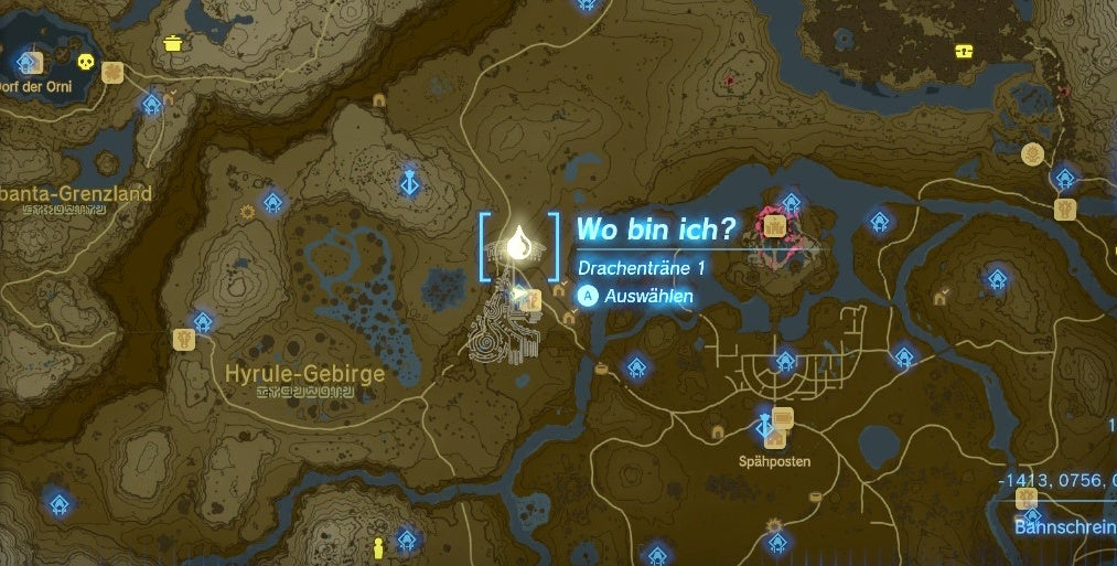 Zelda: Tears of the Kingdom: Tränen des Drachen (Karte) - Alle