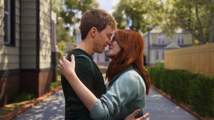 MJ and Peter Parker share a tender moment at the end of Marvel's Spider-Man 2