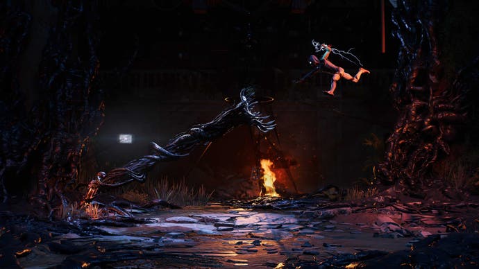 Peter using the symbiote to attack Miles in Marvel's Spider-Man 2