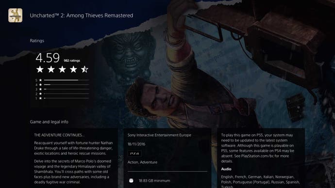 Trang cửa hàng PS Uncharted: Among Thieves Resmaster