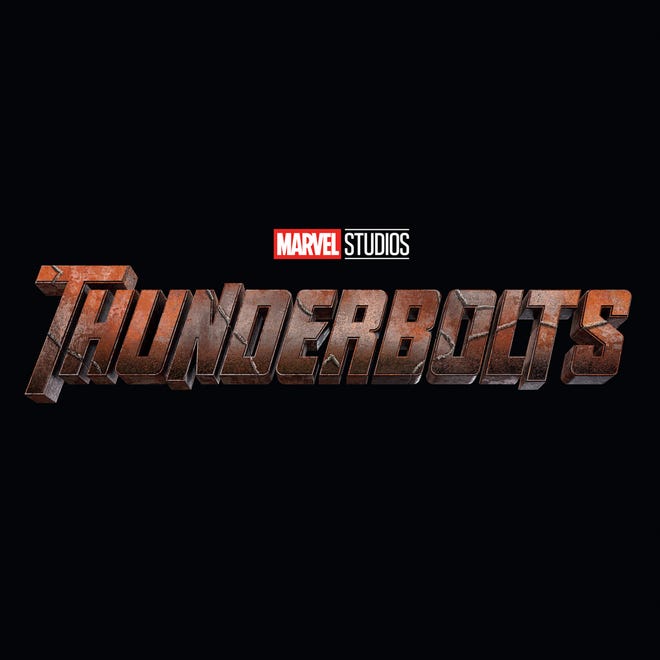 Brown and grey Thunderbolts logo on black background