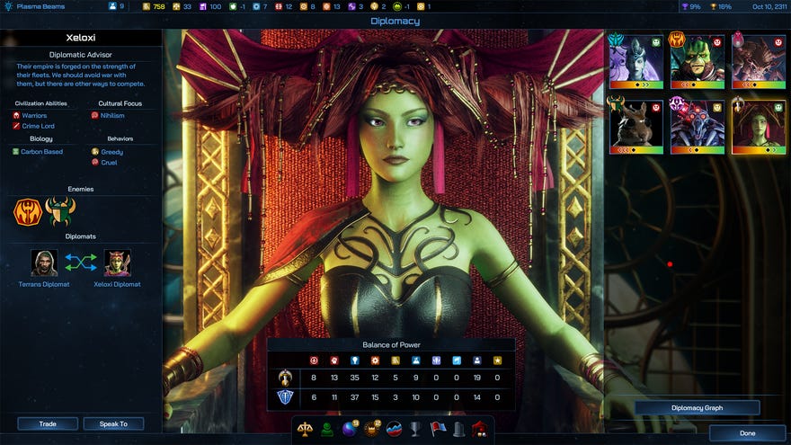 An image of an alien in Galactic Civilization IV.