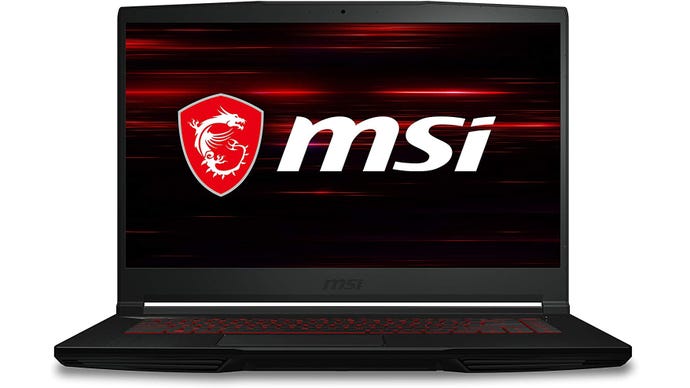 a photo of a gaming laptop, specifically the msi gf63