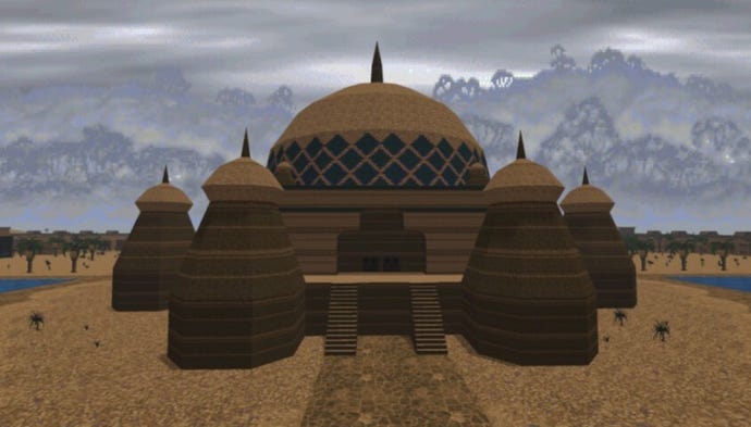 A domed temple in the Unity remaster of Elder Scrolls II: Daggerfall