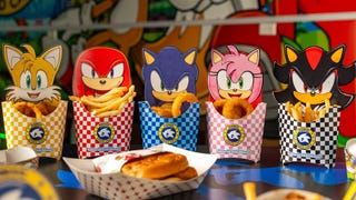 Fry containers at Sonic the Hedgehog speed cafe pop up