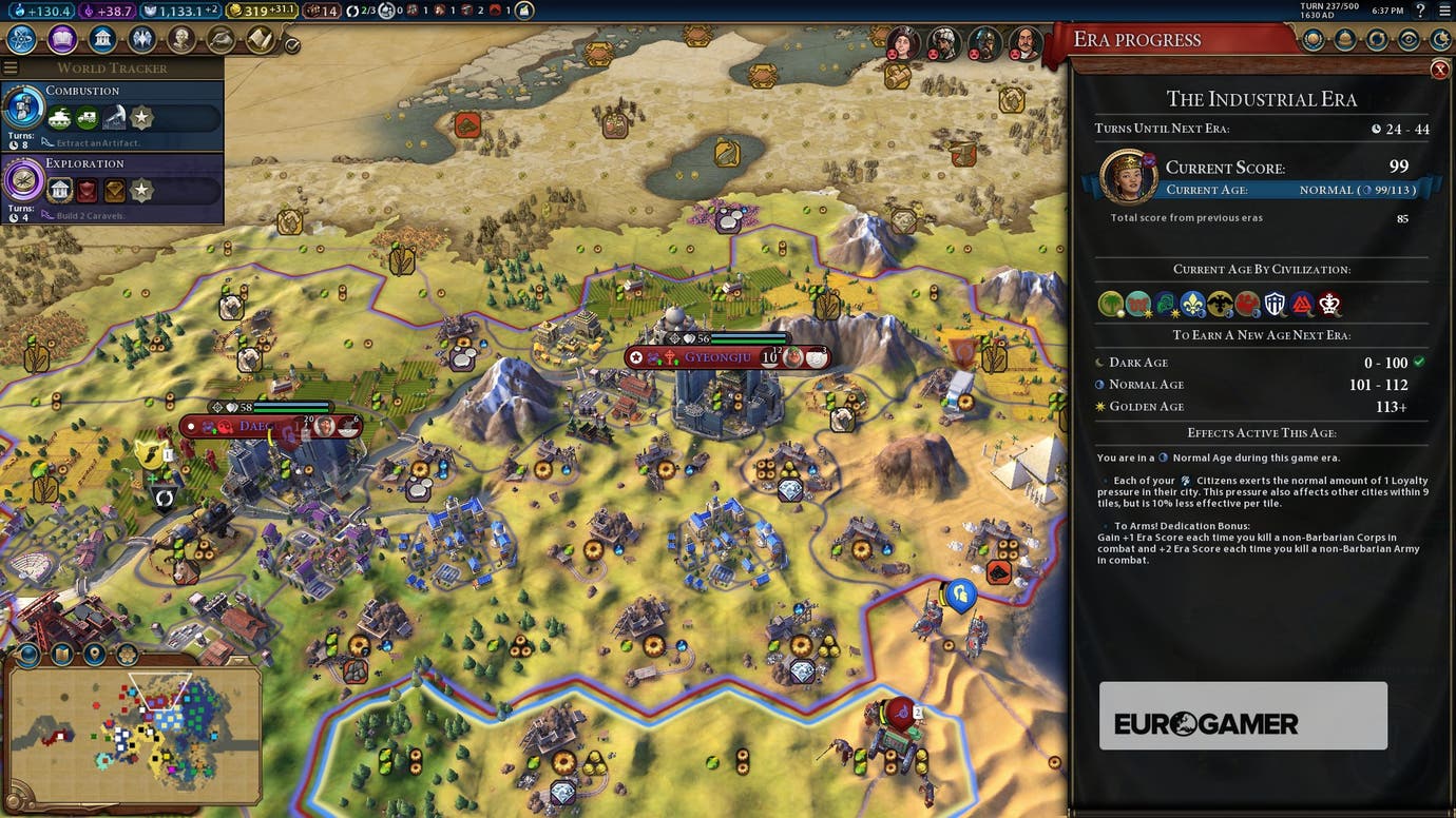 Civilization 6 Era Score how to earn Era Points and Historic Moments