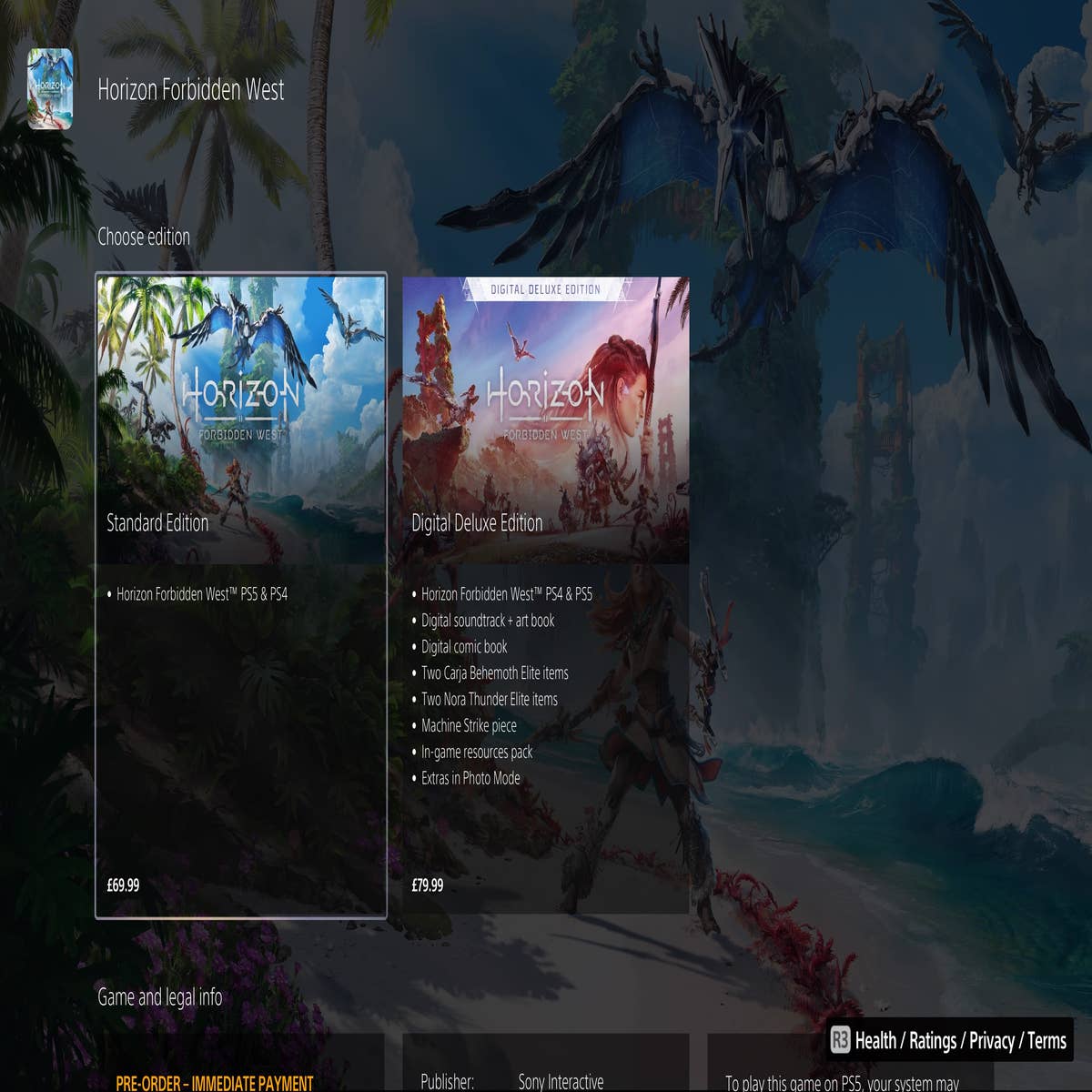 Sony updates Horizon Forbidden West's store page, as fans say pricing  unclear