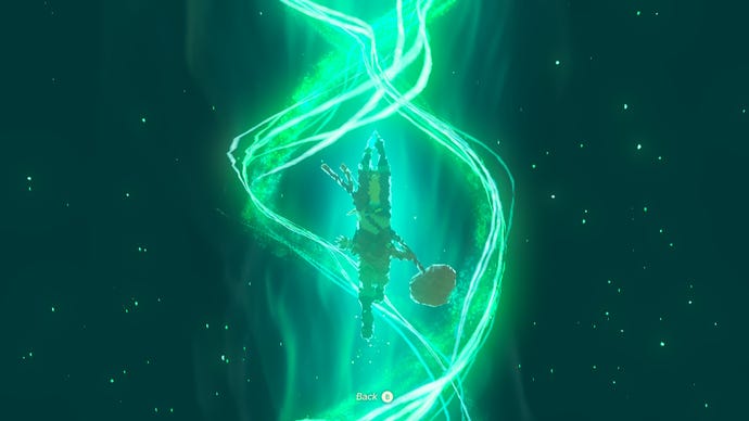Link swims through a void in The Legend Of Zelda: Tears Of The Kindgom