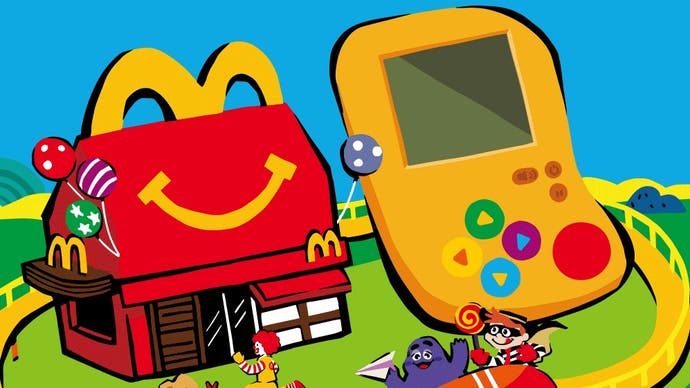 Promo pic for the McDonald's chicken nugget Tetris handheld toy
