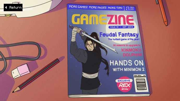 A fictional video game magazine from Videoverse, showing Feudal Fantasy on the cover