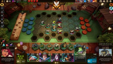 A tabletop scene full of miniature monsters fighting each other in Tales & Tactics