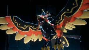 A Faction Leader rides a flying mount Pal in Palworld