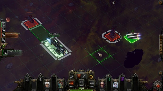A spaceship battle in Warhammer 40,000: Rogue Trader
