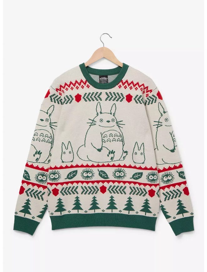 Promotional photograph of Totoro Christmas sweater