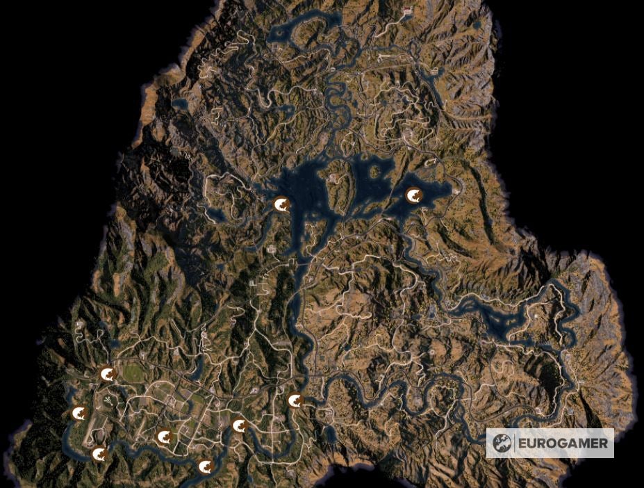 Far Cry 5 Bass, Salmon, Sturgeon and Trout locations