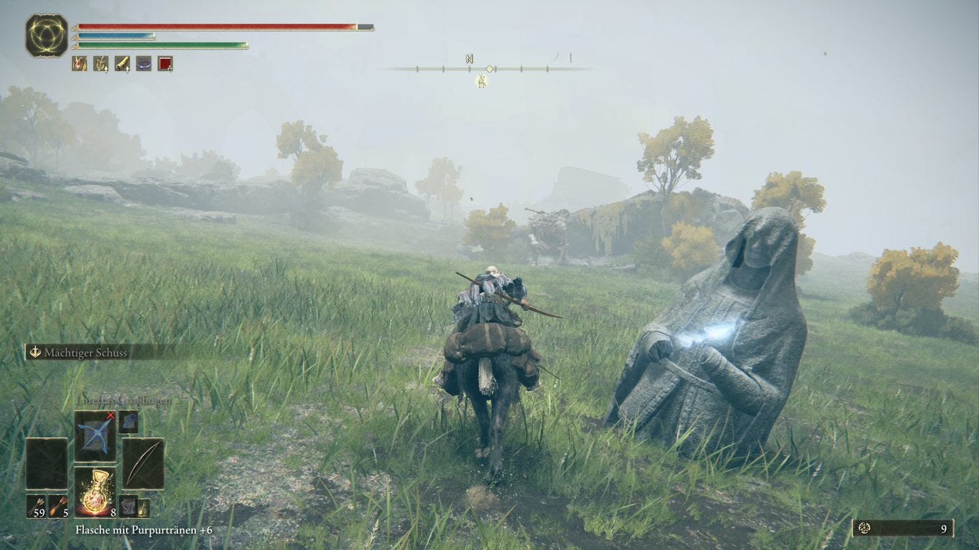 Elden Ring Statuen mit blauem Licht und Riss öffnen so klappt es