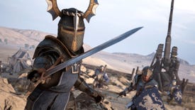 A knight in a visored helmet with dragon wings waving a sword in Chivalry 2