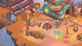 A Yordle walks across a busy carpet of gadgets in Bandle Tale: A League Of Legends Story