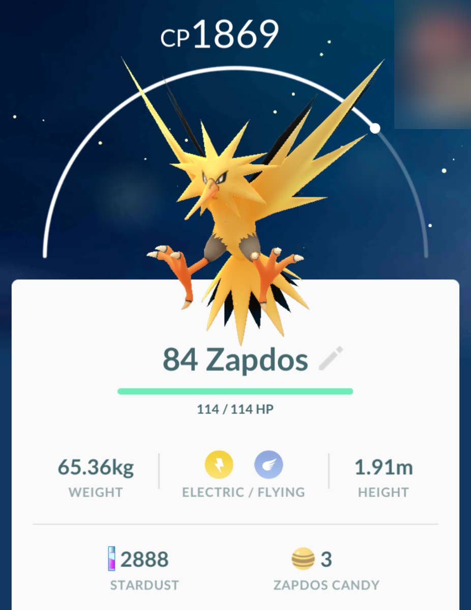 Pokémon Go's new legendary bird Zapdos defeated by just three players