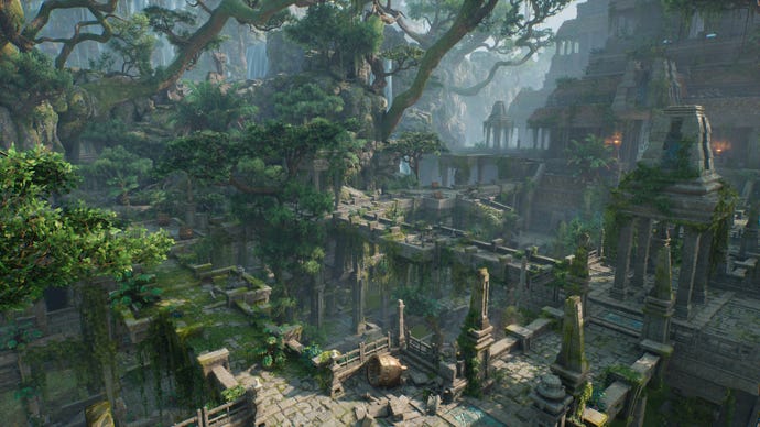 A ruined temple in Outcast: A New Beginning