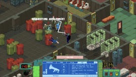 A screenshot of Space Wreck, showing characters in combat inside a drifting space station.