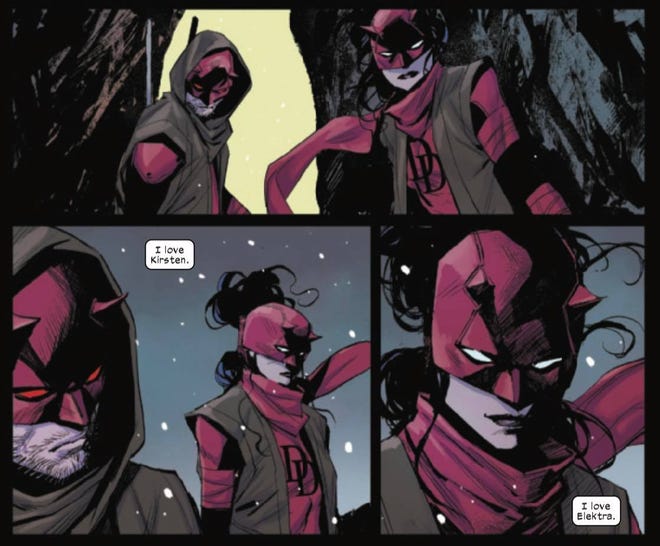 Daredevil and Elektra (art by Rafael De Latorre)