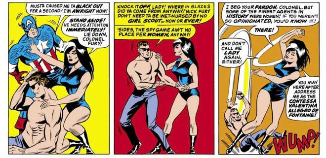 Fontaine's first appearance (art by Jim Steranko)