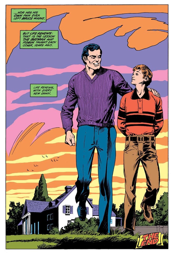 Bruce Wayne offers to adopt Jason Todd (art by Don Newton)