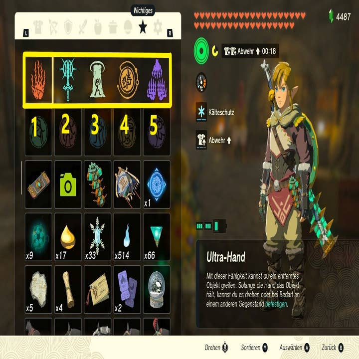 Zelda Tears of the Kingdom: Alle Fähigkeiten für den Arm und wie