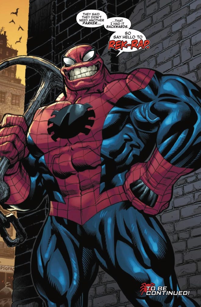 Rek-Rap makes his heroic debut (from Amazing Spider-Man #17)