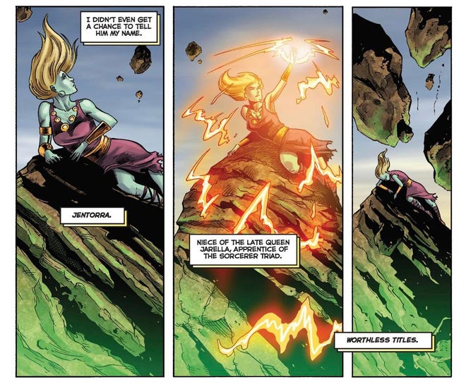 Jentorra fights for her life (Realm of Kings: Son of Hulk #1)