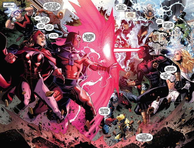 X-Men and the Avengers fight for the fate of Wanda Maximoff (Avengers: The Children's Crusade)