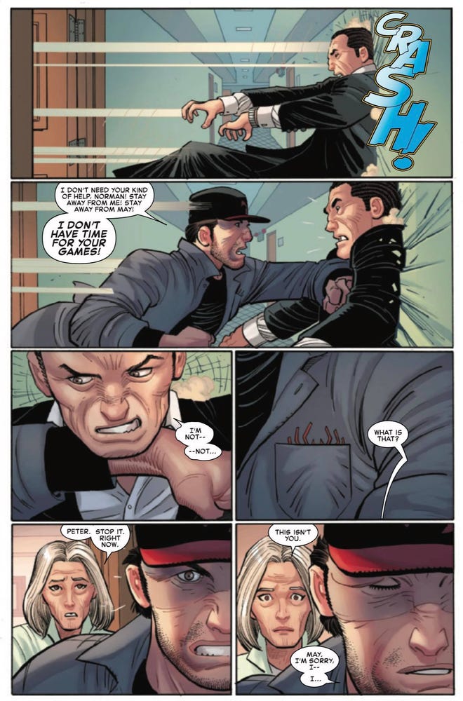 Peter Parker confronts Norman Osborn