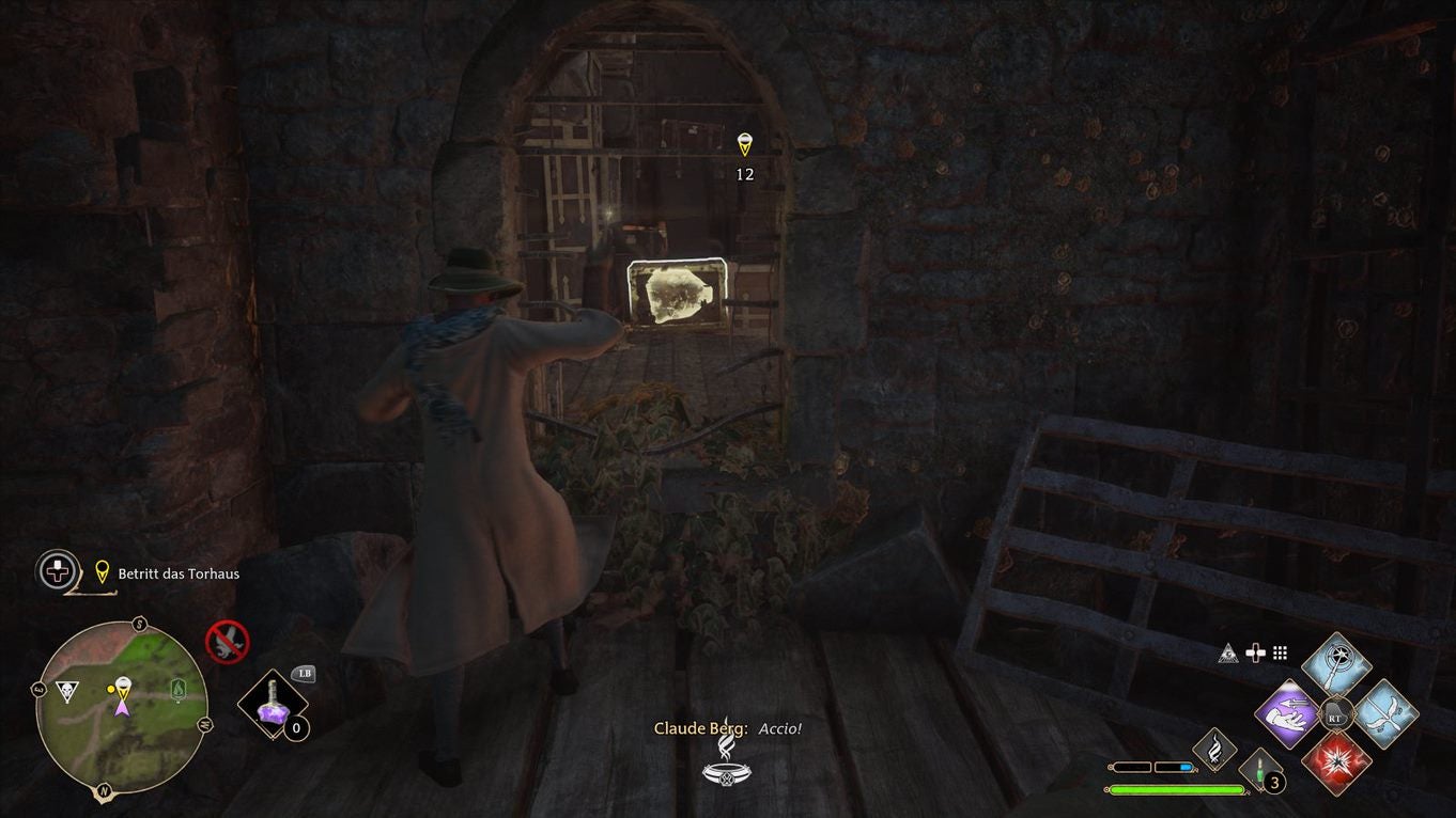 Hogwarts Legacy Ganz weit oben Festungsmauer erklimmen, Torhaus, Dach betreten Eurogamer.de