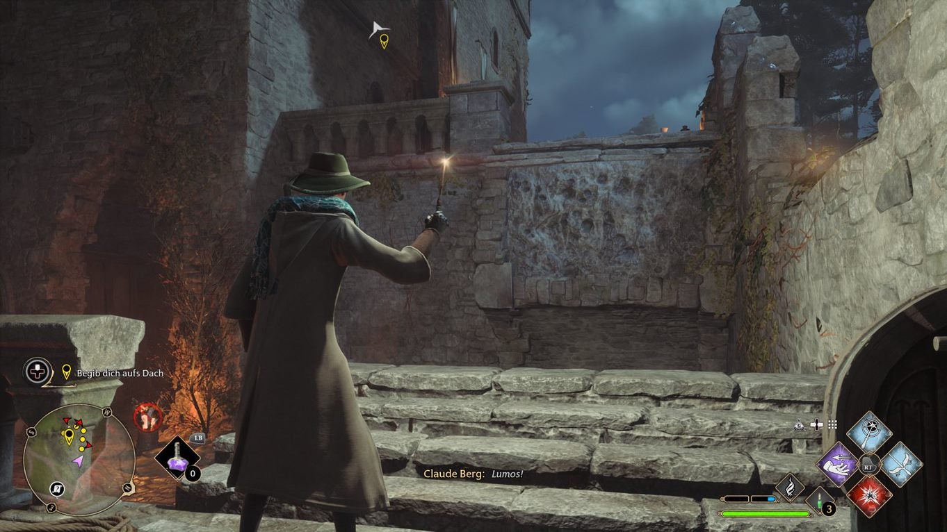 Hogwarts Legacy Ganz weit oben Festungsmauer erklimmen, Torhaus, Dach betreten Eurogamer.de