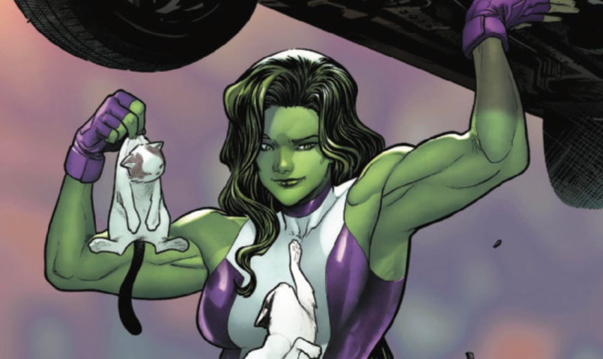 She-Hulk pinup from Sensational She-Hulk #1 (2023)